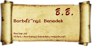 Borbényi Benedek névjegykártya