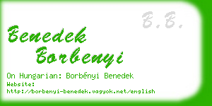benedek borbenyi business card